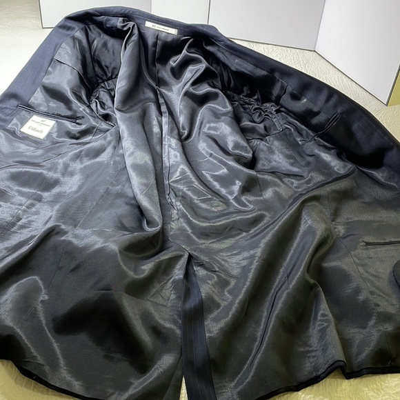 ⭐️Hickey Freeman LTD mens 100% worsted wool navy pin striped blazer SZ 42L EUC - Picture 4 of 9